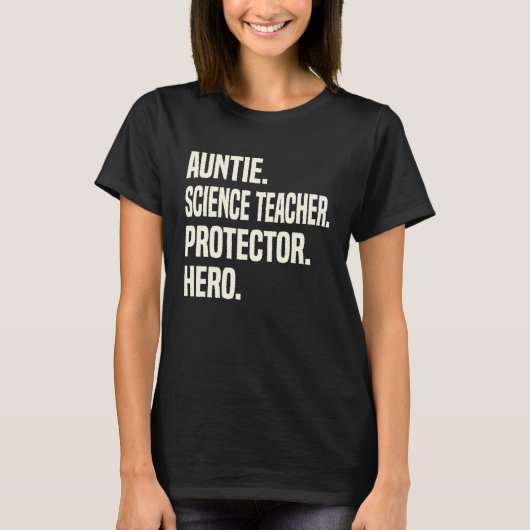 Auntie Science Teacher Protector Hero Aunt Profess Tシャツ (正面)