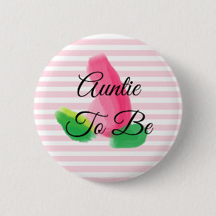 Auntie to be Rosebudピンク赤ちゃんシャワーボタン 缶バッジ