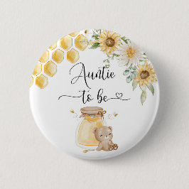 Auntie to be sunflower honey bear 缶バッジ