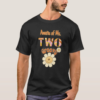 Auntie Two Groovy 2 Birthday Toddler Hippie Retro  Tシャツ