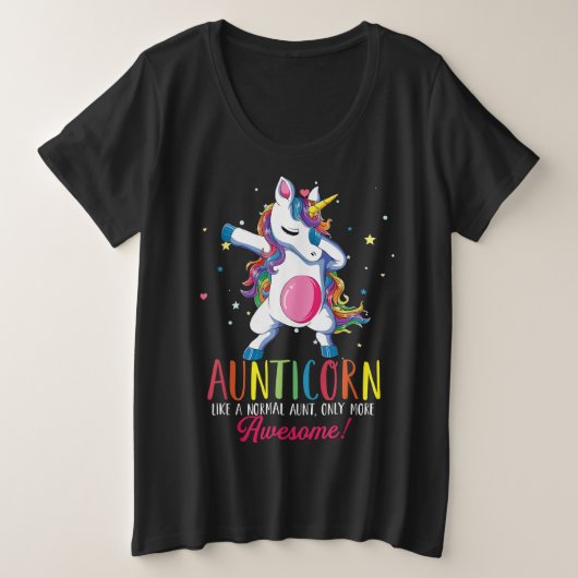 auntiecorn like an aunt only awesome dabbing プラスサイズTシャツ (デザイン正面)