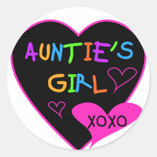 Aunties女の子tシャツ、マグカップ、帽子など ラウンドシール