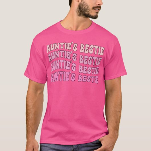 Aunties Bestie Groovy Retro 70s Funny Niece Nephew Tシャツ (正面)