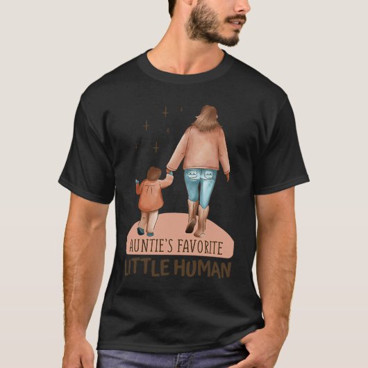 Auntie's Favorite Little Human Family Best Auntie Tシャツ (正面)