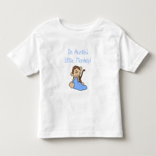 Auntie's Monkey – 青いTシャツとギフト トドラーTシャツ (正面)