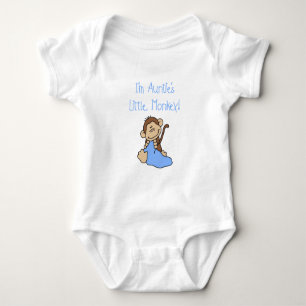 Auntie's Monkey – 青いTシャツとギフト ベビーボディスーツ
