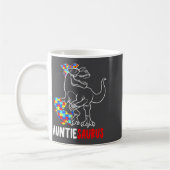 Auntiesaurus T Rex Dinosaur Autism Awareness Aunti コーヒーマグカップ (左)