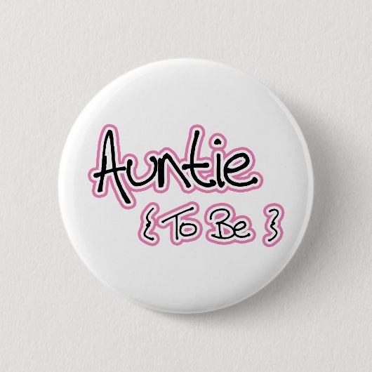 Auntsのピンクとブラックのデザイン 缶バッジ (正面)