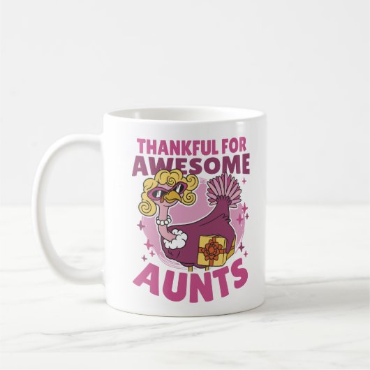 AUNTS BLONDE TURKEY THANKSGIV素晴らしに感謝 コーヒーマグカップ (左)