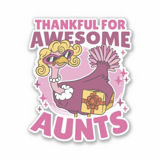 AUNTS BLONDE TURKEY THANKSGIV素晴らしに感謝 シール (正面)