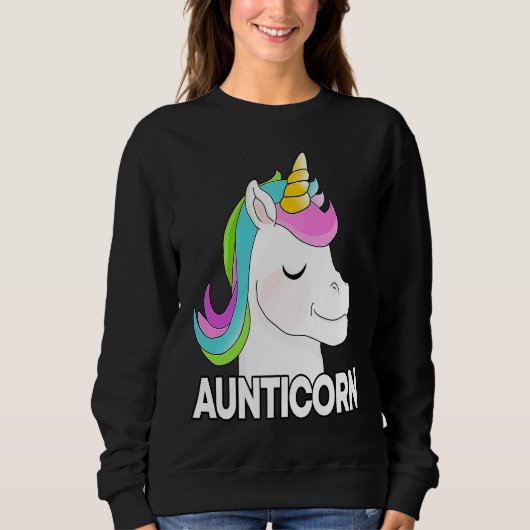 Aunts, funny unicorn, aunt family, aunt スウェットシャツ (正面)