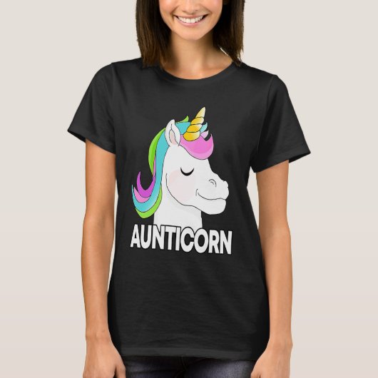 Aunts, funny unicorn, aunt family, aunt tシャツ (正面)