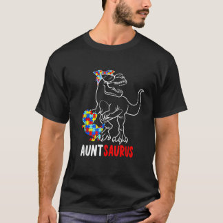 Auntsaurus恐竜Tレックス叔母Saurus自閉症アウェア Tシャツ