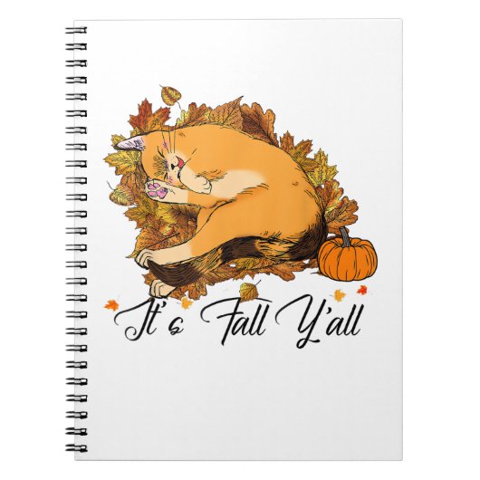 Auntun Cat秋Y'all Pumpkins Autumn Hallow ノートブック (正面)