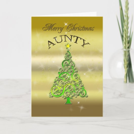 Aunty、金ゴールド効果クリスマスカード シーズンカード (正面)