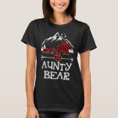 Aunty Bear Christmas Pajama Red Plaid Buffalo Fami Tシャツ (正面)