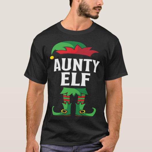 Aunty Elf Costume Christmas Holiday Matching Famil Tシャツ (正面)