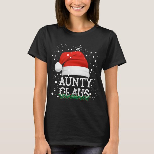 Aunty Santa ClausかわいいマッチングファミリークリスマスP Tシャツ (正面)
