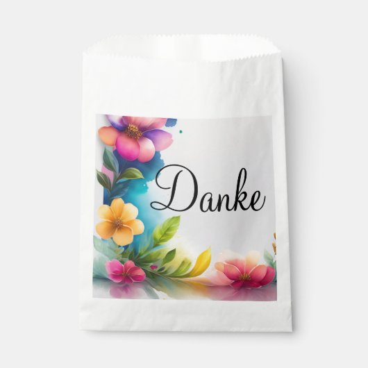 Auqarell Blumen bunt フェイバーバッグ (正面)