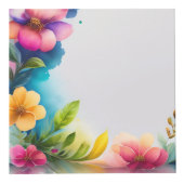 Auqarell Blumen bunt フォトキューブ (右)
