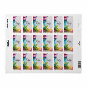 Auqarell Blumen bunt ラベル (フルシート)
