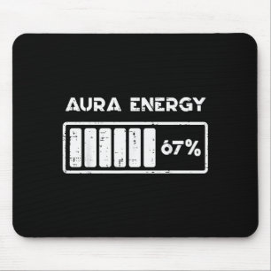 Aura エネルギー 67 パーセント おもしろい 数字 6 7 メーム 女性 マウスパッド