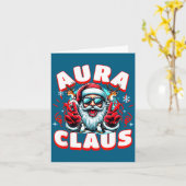 Aura Claus For Funny Santa Christmas Meme Quote  カード (黄色い花)