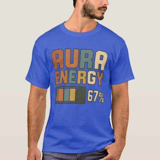 Aura Energy 67ミームおもしろいGen AlphaスラングレトロVi Tシャツ (正面)
