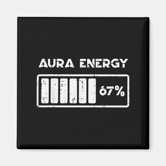 Aura Energy 67 パーセント 楽しい数字 6 7 ミーム 女性 マグネット (正面)