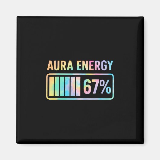 Aura Energy 67 楽しいシックスセブン ミーム Gen Alpha スラング マグネット (正面)