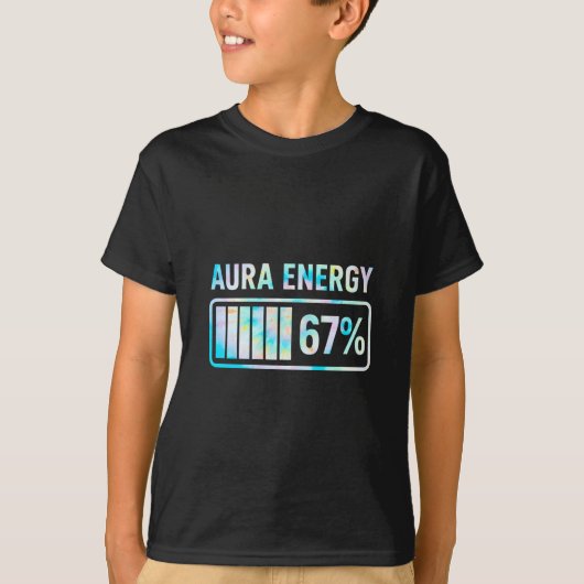 Aura Energy 67 67 六七 ミーム Tシャツ (正面)