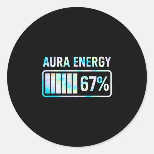Aura Energy 67 67 Six Seven Meme  ラウンドシール (正面)
