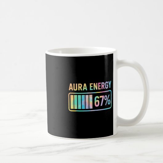 Aura Energy 67 Funny Six Seven Meme Gen Alpha Slan コーヒーマグカップ (右)