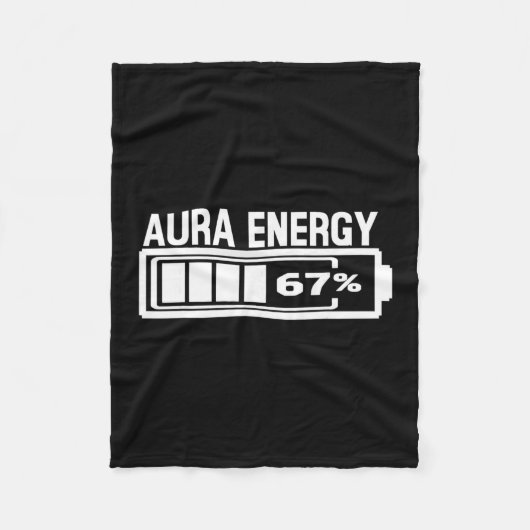 Aura Energy 67 Funny Six Seven Meme Gen Alpha Slan フリースブランケット (正面)