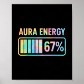 Aura Energy 67 Funny Six Seven Meme Gen Alpha Slan ポスター (正面)