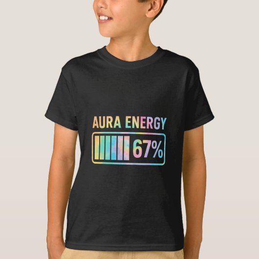 Aura Energy 67 Funny Six Seven Meme Gen Alpha Slan Tシャツ (正面)