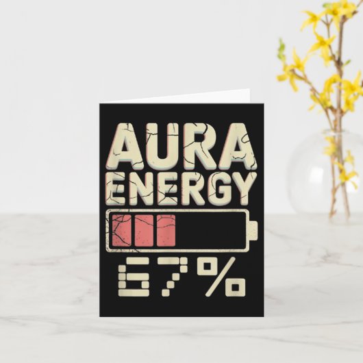 Aura Energy At 67 Meme Six Seven Gen Alpha Slang M カード (黄色い花)