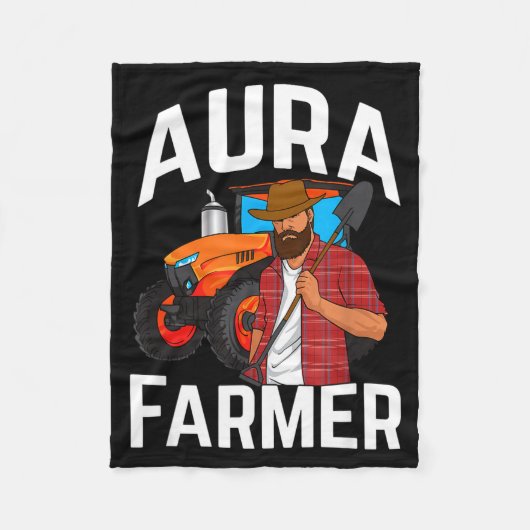Aura Farmer Funny Meme  フリースブランケット (正面)