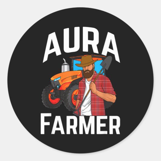 Aura Farmer Funny Meme  ラウンドシール (正面)