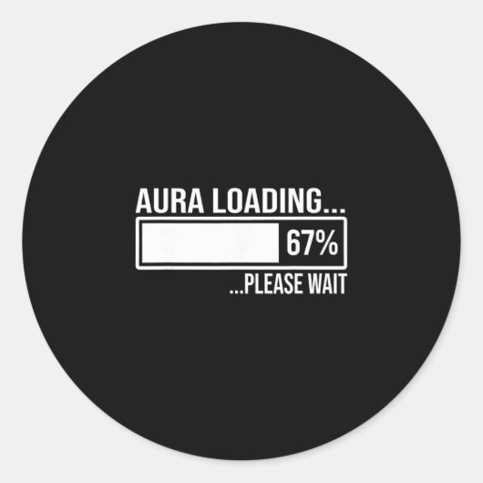 Aura Loading 67 楽しいシックスセブン Z世代のミーム ラウンドシール (正面)