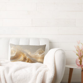 Aura of Gold – Elegant White & Gold Abstract Throw ランバークッション