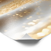 Aura of Gold – Elegant White & Gold Abstract Wall  フォトプリント (角)