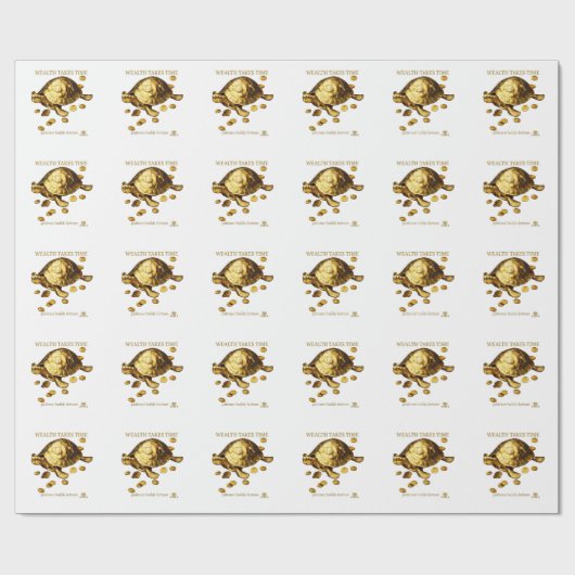 AURALUXY™ ゴールデン タートル - 豊かな精神 ラッピングペーパー (フラット)