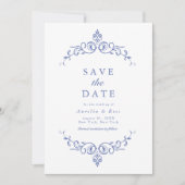 AURELIA Chinoiserieフローラビクトリアン日付の保存 招待状 (正面)