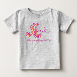 Aurelia girls name & meaningモノグラムシャツ ベビーTシャツ