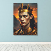 Aurelius the Solar Flame - Epic Golden King キャンバスプリント (インサイチュ (ウッドフロア))