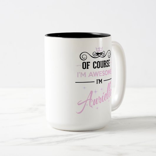 Aurielleもちろん私の名素晴らし前 ツートーンマグカップ (正面右)