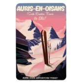 AURIS-EN-OISANSフランスのスキーポスター マグネット (縦)