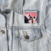 AURIS-EN-OISANSフランスのスキーポスター 缶バッジ (インサイチュ)