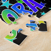 「AURORA」名、おもしろい「ハッピーバースデー」 ジグソーパズル (側面)